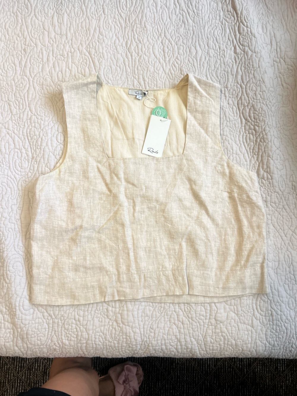 Rails Akira Heathered Flax Linen Blend Top Size Small NWT